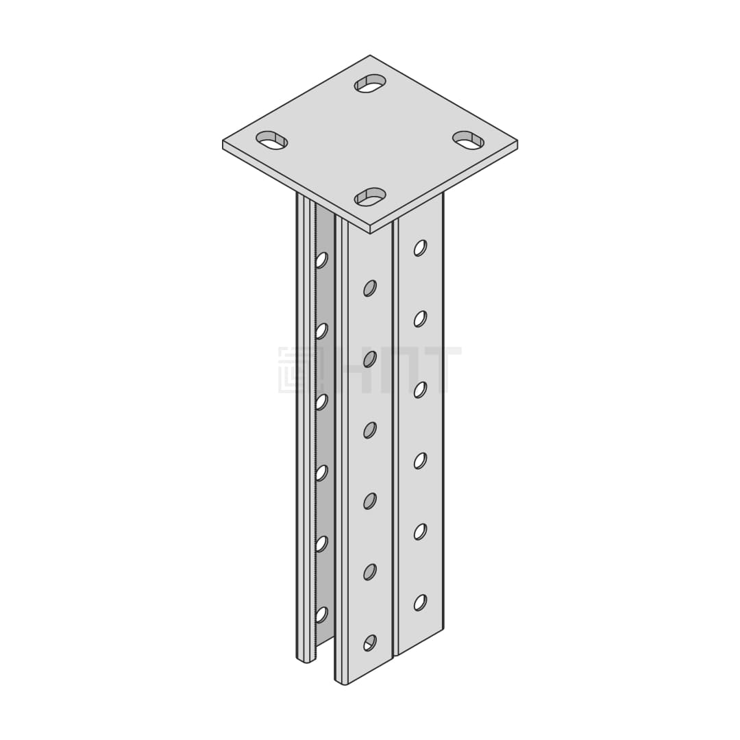STRUT-стойка двойная ST-SD 41х41х1200 (2,5 мм) электрохимическое цинкование STRUT-стойка двойная ST-SD 41х41х1200 (2,5 мм) электрохимическое цинкование