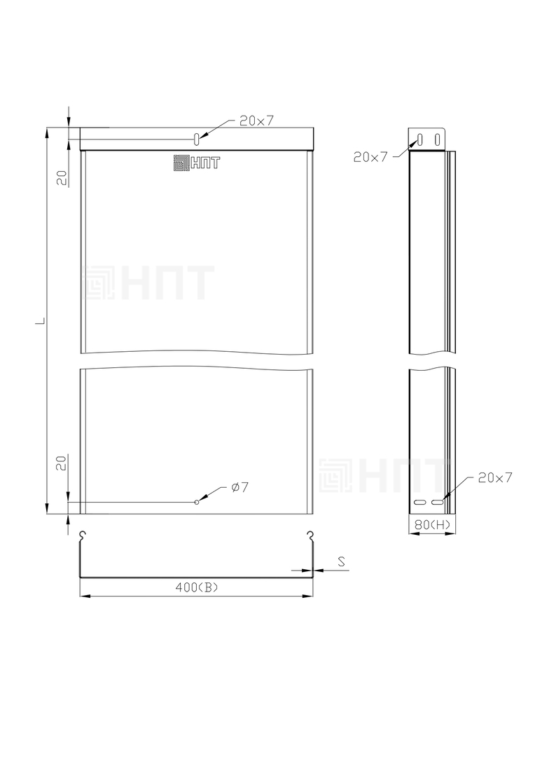 Лоток неперфорированный LLN 400х80х2000 (1,0 мм) сталь без покрытия, усиленный замок Лоток неперфорированный LLN 400х80х2000 (1,0 мм) сталь без покрытия, усиленный замок