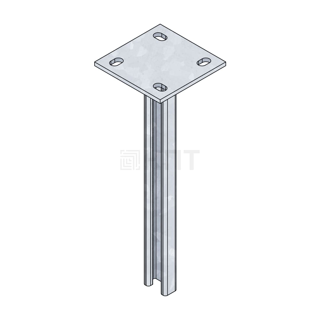 STRUT-стойка ST-S 41х21х800 (2,5 мм) горячеоцинкованная сталь STRUT-стойка ST-S 41х21х800 (2,5 мм) горячеоцинкованная сталь