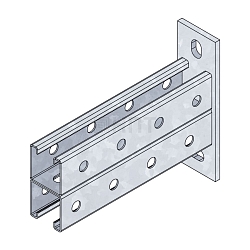 STRUT-консоль двойная ST-KD 41х41х400 (2,5 мм) горячеоцинкованная сталь